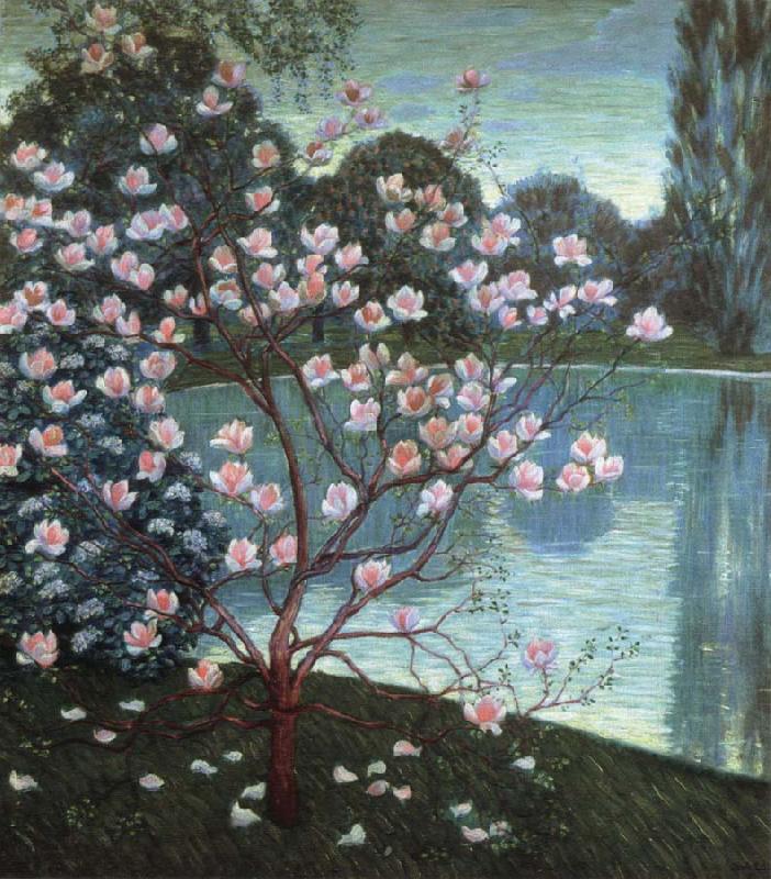 wilhelm list magnolia Germany oil painting art